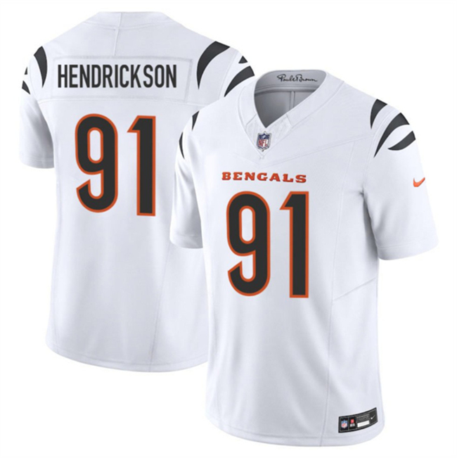 Men's Cincinnati Bengals #91 Trey Hendrickson White 2025 F.U.S.E. Vapor Untouchable Limited Stitched Football Jersey