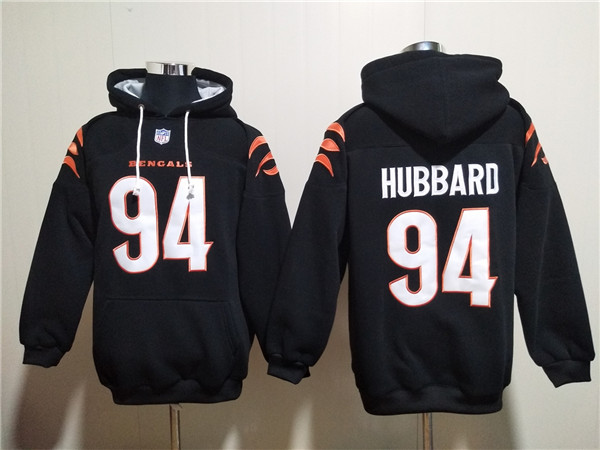 Men's Cincinnati Bengals #94 Sam Hubbard Black Pullover Hoodie Men's Cincinnati Bengals #94 Sam Hubbard Black Pullover Hoodie