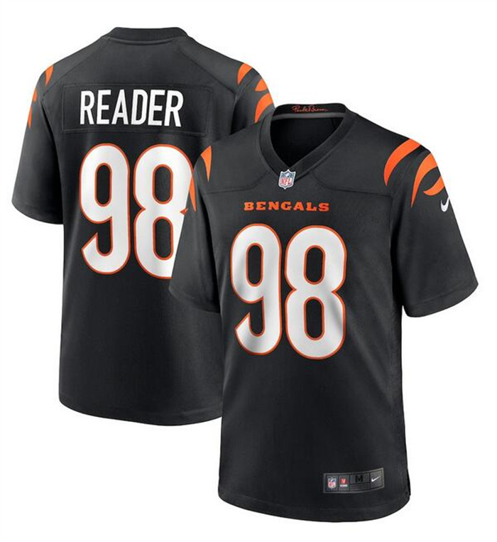 Men's Cincinnati Bengals #98 D.J. Reader Black Stitched Game Jersey Men's Cincinnati Bengals #98 D.J. Reader Black Stitched Game Jersey