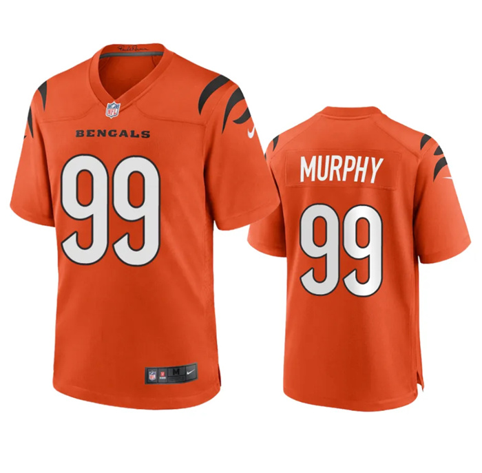 Men's Cincinnati Bengals #99 Myles Murphy Orange Stitched Game Jersey Men's Cincinnati Bengals #99 Myles Murphy Orange Stitched Game Jersey