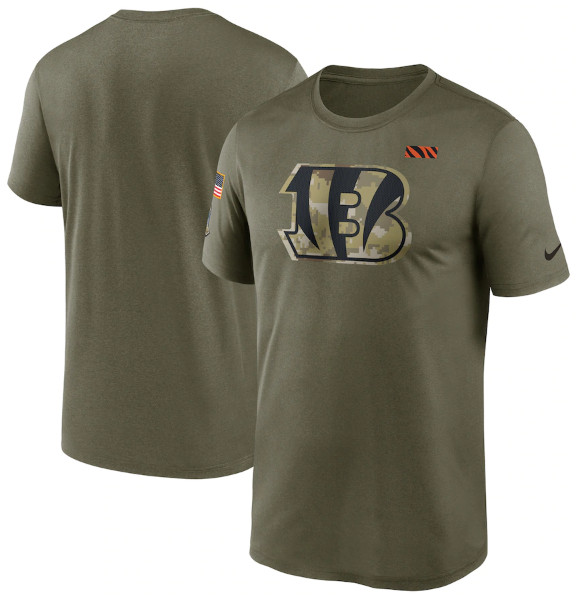 Men's Cincinnati Bengals 2021 Olive Salute To Service Legend Performance T-Shirt Men's Cincinnati Bengals 2021 Olive Salute To Service Legend Performance T-Shirt