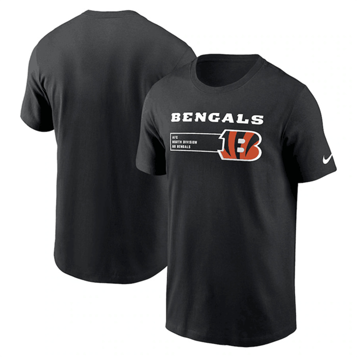 Men's Cincinnati Bengals Black Division Essential T-Shirt Men's Cincinnati Bengals Black Division Essential T-Shirt