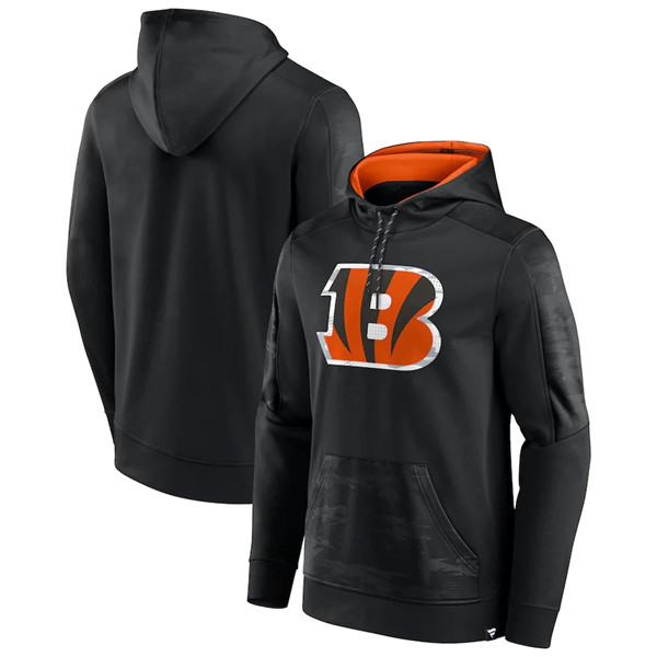 Men's Cincinnati Bengals Black On The Ball Pullover Hoodie Men's Cincinnati Bengals Black On The Ball Pullover Hoodie