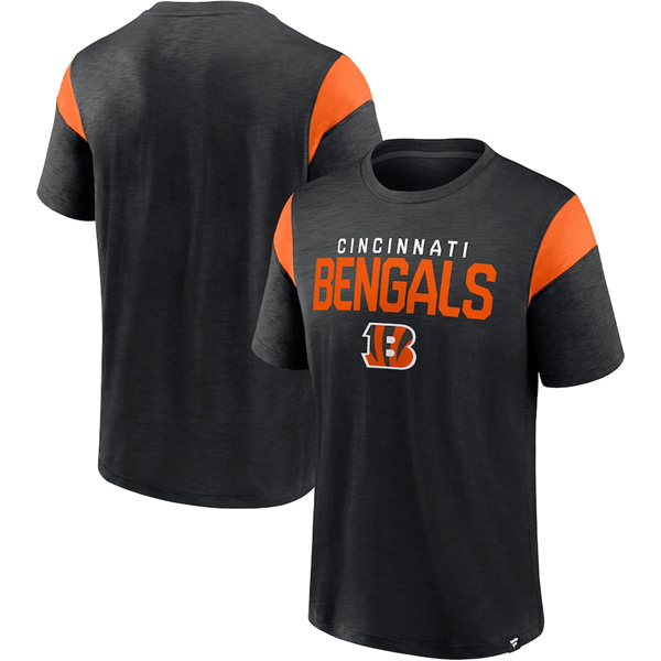 Men's Cincinnati Bengals Black Orange Home Stretch Team T-Shirt Men's Cincinnati Bengals Black Orange Home Stretch Team T-Shirt
