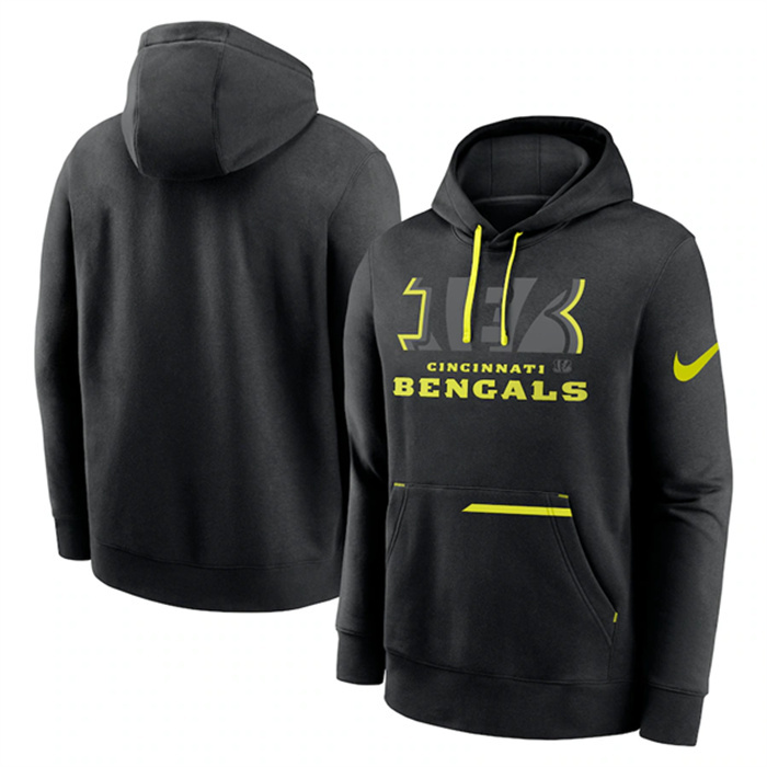 Men's Cincinnati Bengals Black Volt Pullover Hoodie Men's Cincinnati Bengals Black Volt Pullover Hoodie
