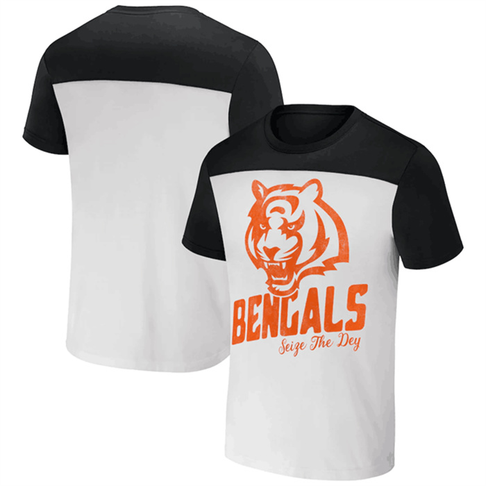 Men's Cincinnati Bengals Cream Black X Darius Rucker Collection Colorblocked T-Shirt Men's Cincinnati Bengals Cream Black X Darius Rucker Collection Colorblocked T-Shirt