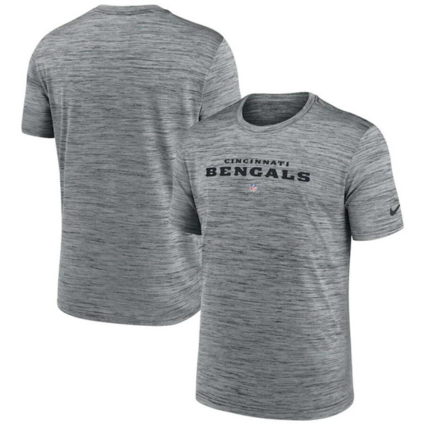 Men's Cincinnati Bengals Gray Velocity Performance T-Shirt Men's Cincinnati Bengals Gray Velocity Performance T-Shirt