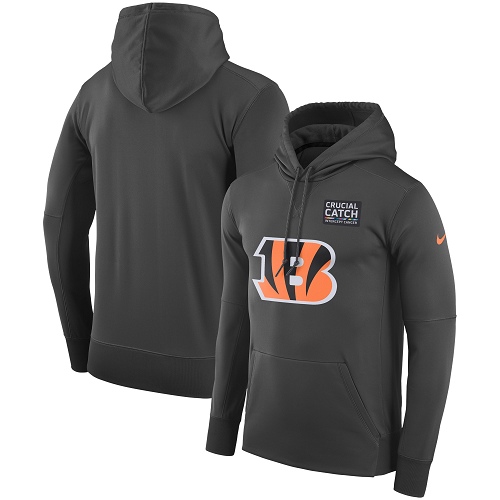 Men's Cincinnati Bengals Nike Anthracite Crucial Catch Performance Pullover Hoodie Men's Cincinnati Bengals Nike Anthracite Crucial Catch Performance Pullover Hoodie