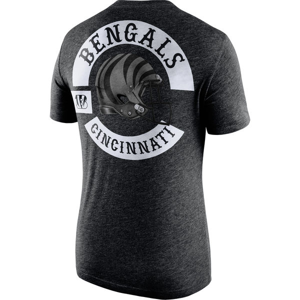 Men's Cincinnati Bengals Nike Black Helmet Tri Blend T-Shirt2