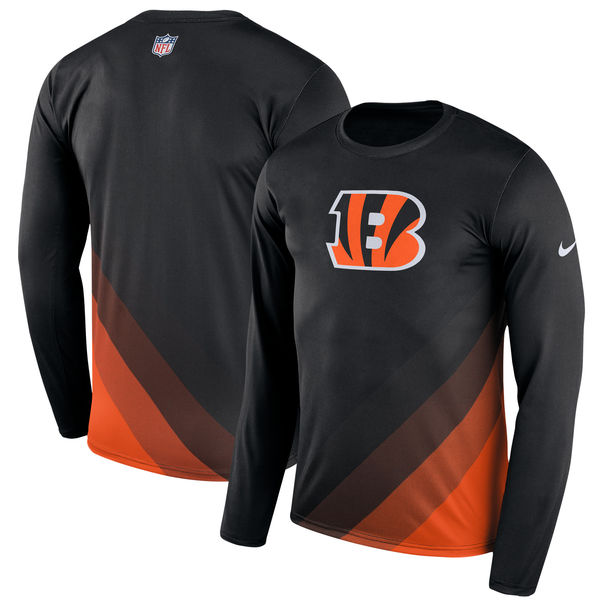 Men's Cincinnati Bengals Nike Black Sideline Legend Prism Performance Long Sleeve T-Shirt Men's Cincinnati Bengals Nike Black Sideline Legend Prism Performance Long Sleeve T-Shirt