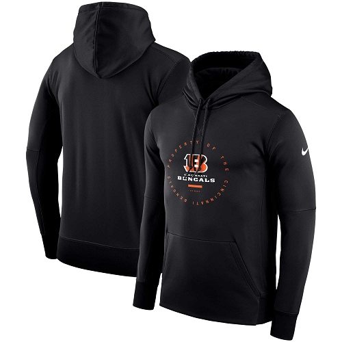 Men's Cincinnati Bengals Nike Black Sideline Property Of Wordmark Logo Performance Pullover Hoodie Men's Cincinnati Bengals Nike Black Sideline Property Of Wordmark Logo Performance Pullover Hoodie