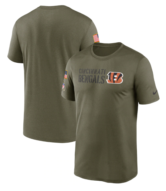 Men's Cincinnati Bengals Olive 2022 Salute To Service Legend Team T-Shirt Men's Cincinnati Bengals Olive 2022 Salute To Service Legend Team T-Shirt