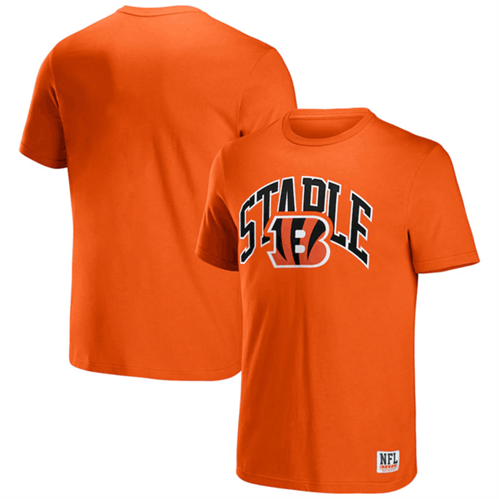 Men's Cincinnati Bengals X Staple Orange Logo Lockup T-Shirt Men's Cincinnati Bengals X Staple Orange Logo Lockup T-Shirt