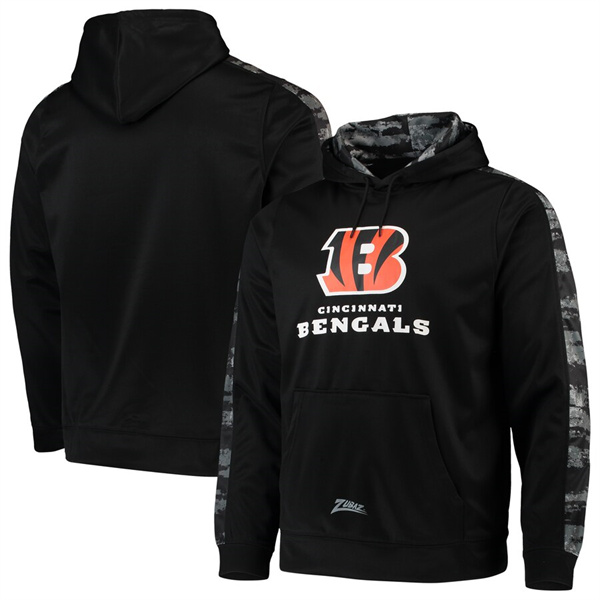 Men's Cincinnati Bengals Zubaz Black Tonal Oxide Pullover Hoodie Men's Cincinnati Bengals Zubaz Black Tonal Oxide Pullover Hoodie