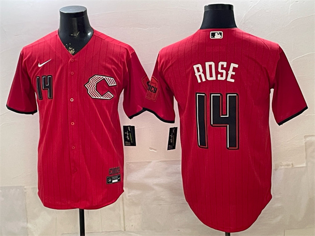 Men's Cincinnati Reds #14 Pete Rose Red 2026 City Connect Stadium Stitched Baseball Jersey Men's Cincinnati Reds #14 Pete Rose Red 2026 City Connect Stadium Stitched Baseball Jersey
