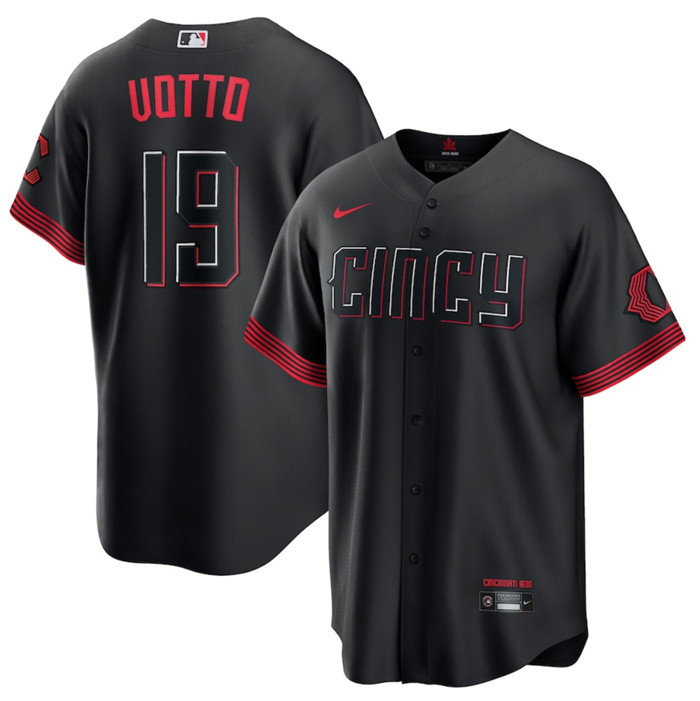 Men's Cincinnati Reds #19 Joey Votto 2023 City Connect Cool Base Stitched Baseball Jersey Men's Cincinnati Reds #19 Joey Votto 2023 City Connect Cool Base Stitched Baseball Jersey