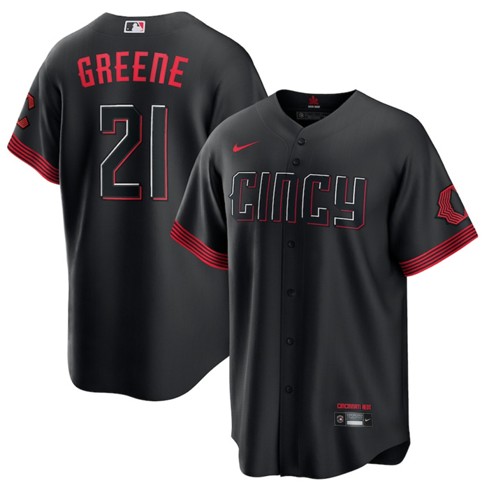 Men's Cincinnati Reds #21 Hunter Greene 2023 City Connect Cool Base Stitched Baseball Jersey Men's Cincinnati Reds #21 Hunter Greene 2023 City Connect Cool Base Stitched Baseball Jersey