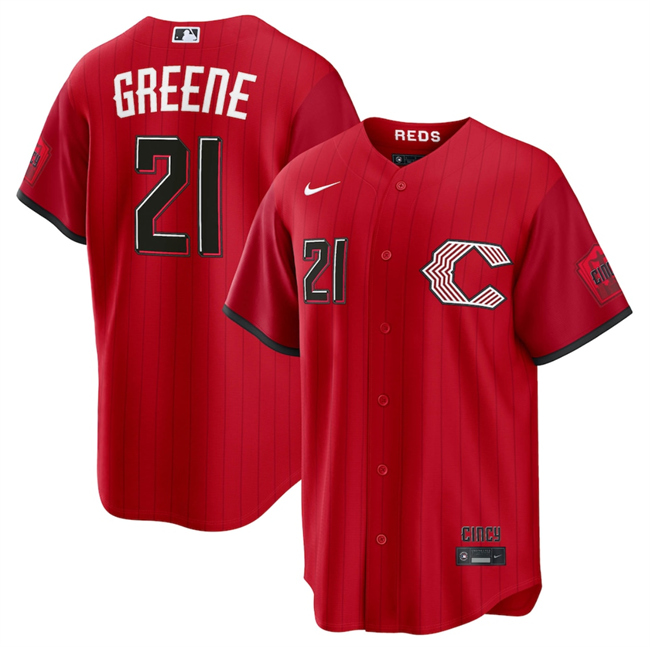 Men's Cincinnati Reds #21 Hunter Greene Red 2026 City Connect Stadium Stitched Baseball Jersey Men's Cincinnati Reds #21 Hunter Greene Red 2026 City Connect Stadium Stitched Baseball Jersey