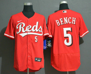 Men's Cincinnati Reds #5 Johnny Bench Red Stitched MLB Flex Base Nike Jersey Men's Cincinnati Reds #5 Johnny Bench Red Stitched MLB Flex Base Nike Jersey