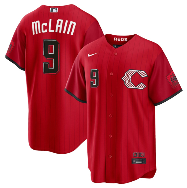 Men's Cincinnati Reds #9 Matt McLain Red 2026 City Connect Stadium Stitched Baseball Jersey Men's Cincinnati Reds #9 Matt McLain Red 2026 City Connect Stadium Stitched Baseball Jersey