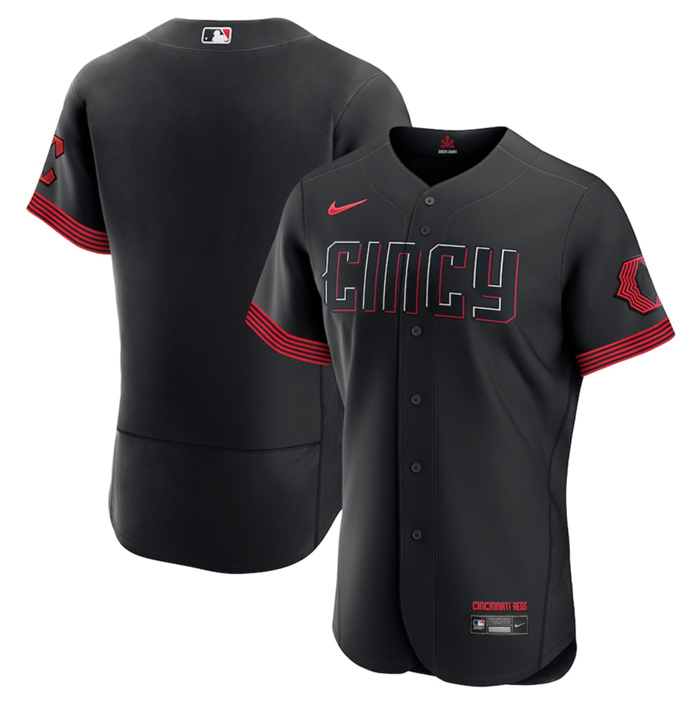 Men's Cincinnati Reds Blank Black 2023 City Connect Flex Base Stitched Jersey Men's Cincinnati Reds Blank Black 2023 City Connect Flex Base Stitched Jersey