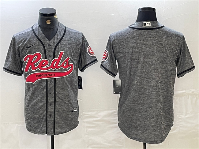 Men's Cincinnati Reds Blank Grey Cool Base Stitched Baseball Jersey Men's Cincinnati Reds Blank Grey Cool Base Stitched Baseball Jersey