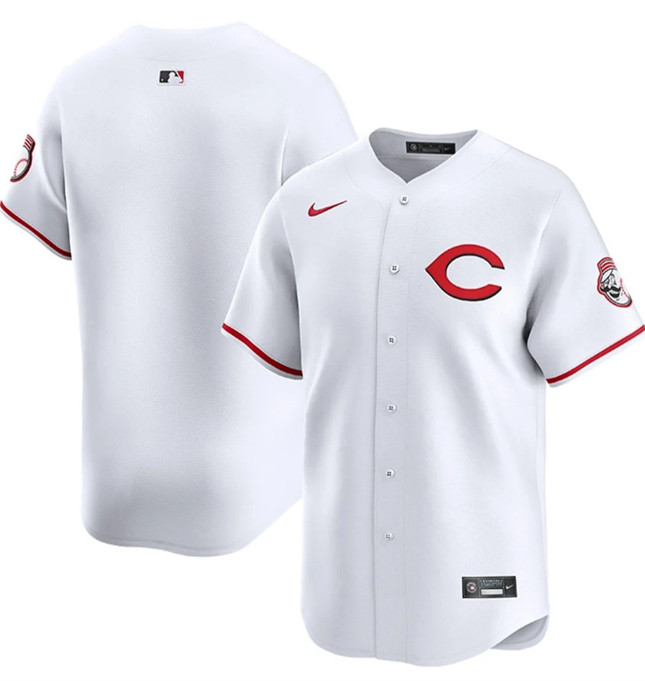 Men's Cincinnati Reds Blank White 2025 Home Limited Stitched Baseball Jersey Men's Cincinnati Reds Blank White 2025 Home Limited Stitched Baseball Jersey