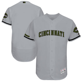 Men's Cincinnati Reds Majestic Gray 2018 Memorial Day Authentic Collection Flex Base Team Custom Jersey Men's Cincinnati Reds Majestic Gray 2018 Memorial Day Authentic Collection Flex Base Team Custom Jersey