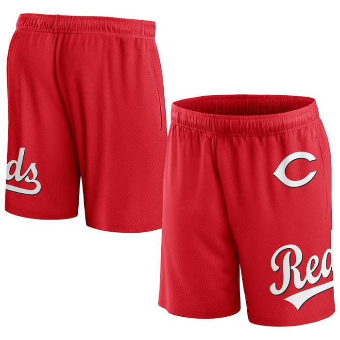 Men's Cincinnati Reds Red Clincher Mesh Shorts Men's Cincinnati Reds Red Clincher Mesh Shorts