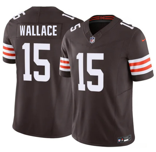 Men's Cleveland Browns #15 Tylan Wallace Brown 2026 F.U.S.E. Vapor Limited Stitched Football Jersey Men's Cleveland Browns #15 Tylan Wallace Brown 2026 F.U.S.E. Vapor Limited Stitched Football Jersey