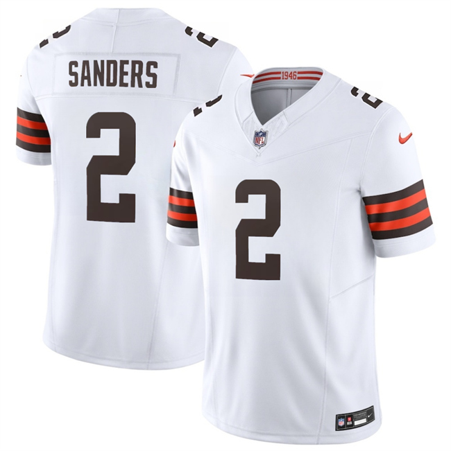 Men's Cleveland Browns #2 Shedeur Sanders White 2026 F.U.S.E. Vapor Limited Stitched Football Jersey Men's Cleveland Browns #2 Shedeur Sanders White 2026 F.U.S.E. Vapor Limited Stitched Football Jersey