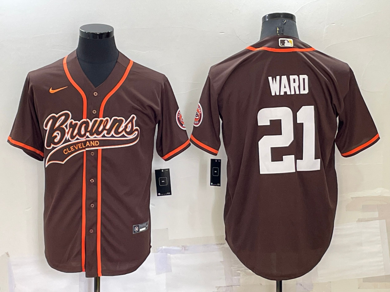 Men's Cleveland Browns #21 Denzel Ward Brown Stitched Jersey Men's Cleveland Browns #21 Denzel Ward Brown Stitched Jersey