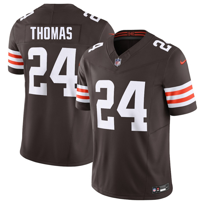 Men's Cleveland Browns #24 Daniel Thomas Brown 2026 F.U.S.E. Vapor Limited Stitched Football Jersey Men's Cleveland Browns #24 Daniel Thomas Brown 2026 F.U.S.E. Vapor Limited Stitched Football Jersey