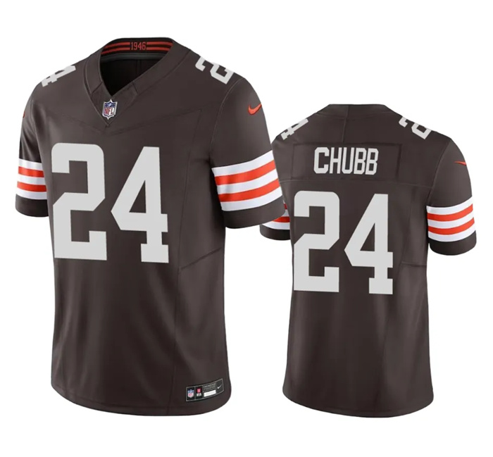 Men's Cleveland Browns #24 Nick Chubb Brown 2023 F.U.S.E. Vapor Untouchable Limited Stitched Jersey Men's Cleveland Browns #24 Nick Chubb Brown 2023 F.U.S.E. Vapor Untouchable Limited Stitched Jersey