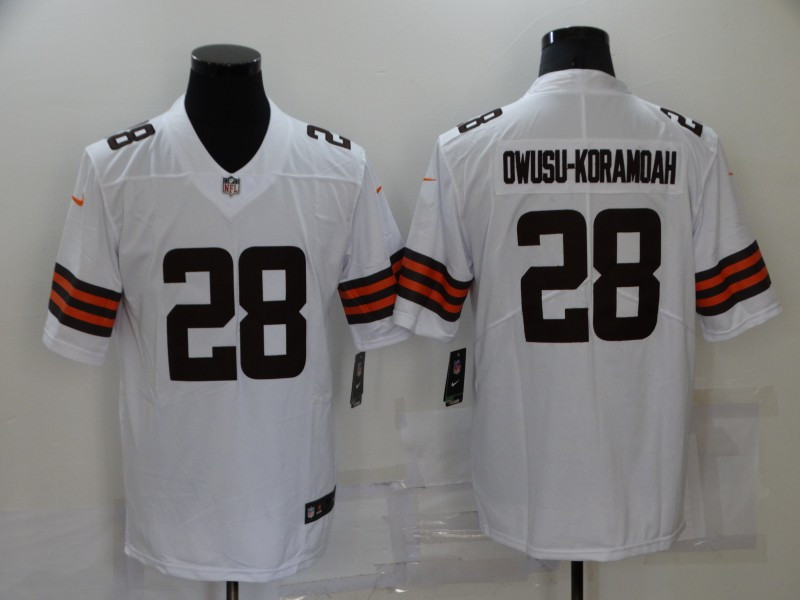 Men's Cleveland Browns #28 Jeremiah Owusu Koramoah White 2020 NEW Vapor Untouchable Stitched NFL Nike Limited Jersey Men's Cleveland Browns #28 Jeremiah Owusu Koramoah White 2020 NEW Vapor Untouchable Stitched NFL Nike Limited Jersey