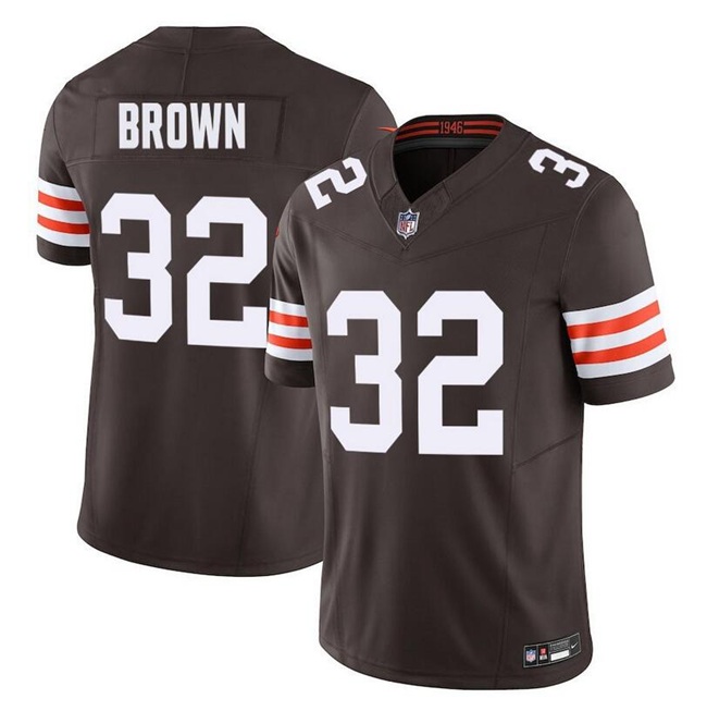 Men's Cleveland Browns #32 Jim Brown Brown F.U.S.E. Vapor Limited Stitched Football Jersey
