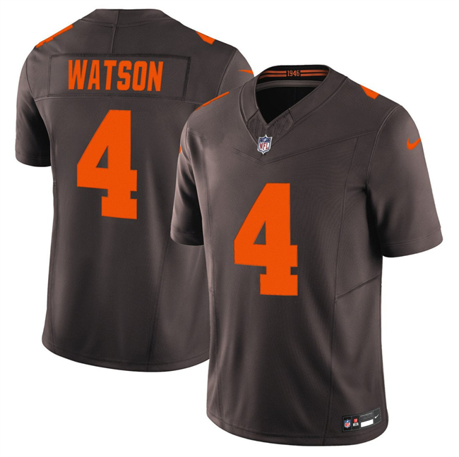 Men's Cleveland Browns #4 Deshaun Watson Brown 2025 F.U.S.E. Alpha Dawg Limited Stitched Football Jersey
