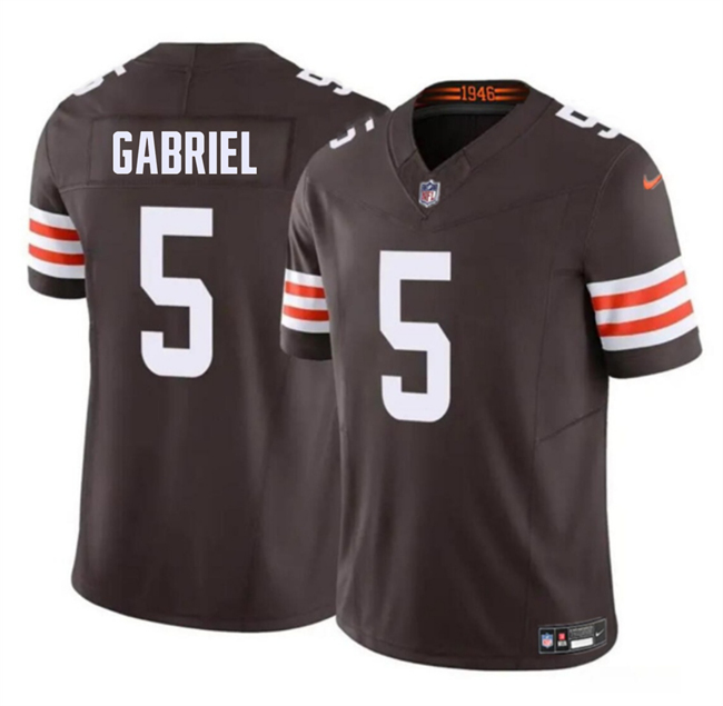 Men's Cleveland Browns #5 Dillon Gabriel 2025 Draft F.U.S.E. Vapor Limited Stitched Football Jersey