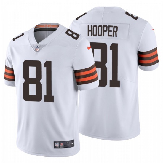 Men's Cleveland Browns #81 Austin Hooper 2020 NFL Stitched Vapor Limited White Nike Jersey Men's Cleveland Browns #81 Austin Hooper 2020 NFL Stitched Vapor Limited White Nike Jersey