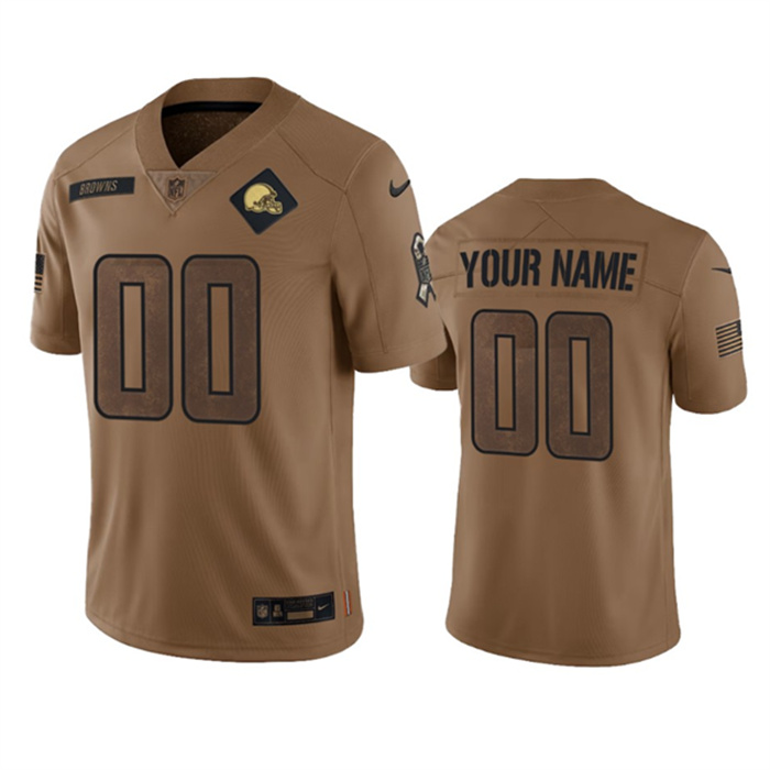 Men's Cleveland Browns Active Player Custom 2023 Brown Salute To Service Limited Stitched Jersey Men's Cleveland Browns Active Player Custom 2023 Brown Salute To Service Limited Stitched Jersey