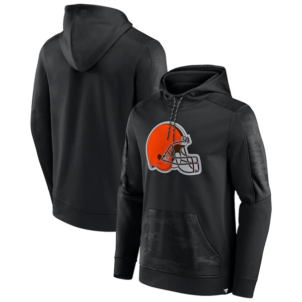 Men's Cleveland Browns Black On The Ball Pullover Hoodie Men's Cleveland Browns Black On The Ball Pullover Hoodie