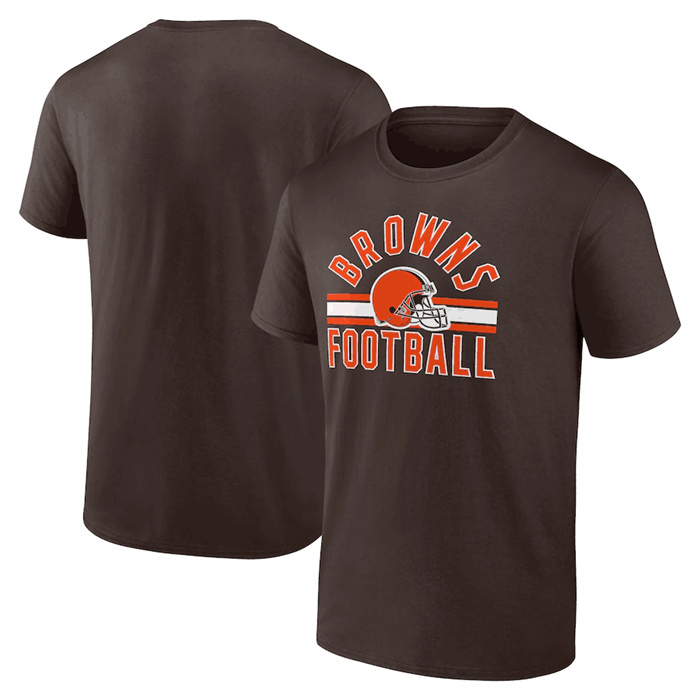 Men's Cleveland Browns Brown Arch Stripe T-Shirt Men's Cleveland Browns Brown Arch Stripe T-Shirt
