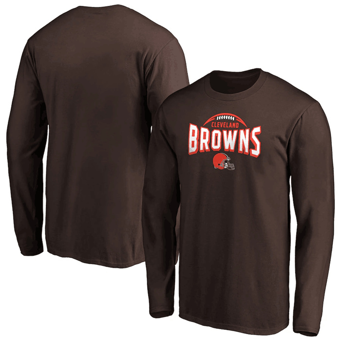 Men's Cleveland Browns Brown Clamp Down Long Sleeve T-Shirt Men's Cleveland Browns Brown Clamp Down Long Sleeve T-Shirt
