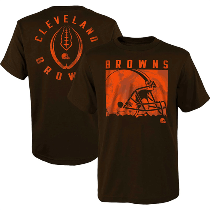 Men's Cleveland Browns Brown Preschool Liquid Camo Logo T-Shirt Men's Cleveland Browns Brown Preschool Liquid Camo Logo T-Shirt