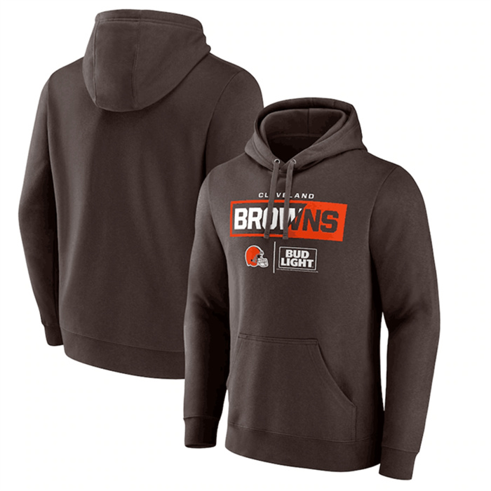 Men's Cleveland Browns Brown X Bud Light Pullover Hoodie Men's Cleveland Browns Brown X Bud Light Pullover Hoodie