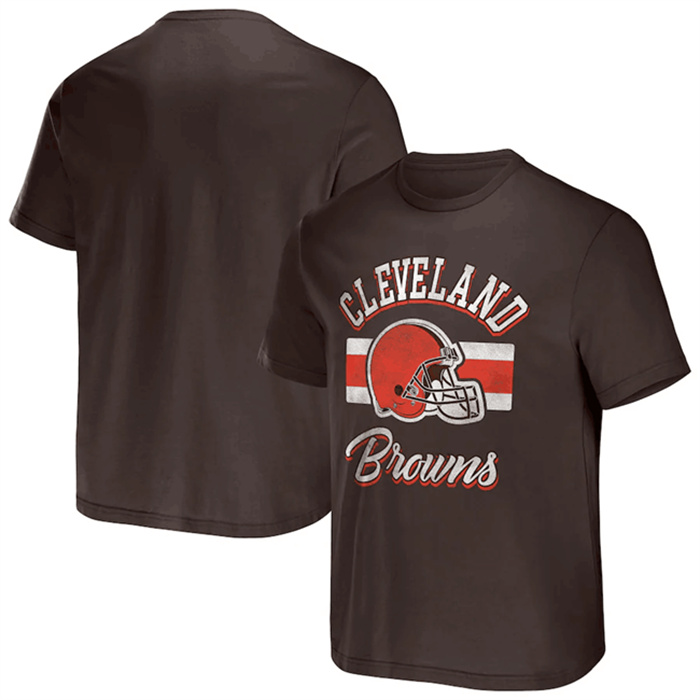 Men's Cleveland Browns Brown X Darius Rucker Collection Stripe T-Shirt Men's Cleveland Browns Brown X Darius Rucker Collection Stripe T-Shirt