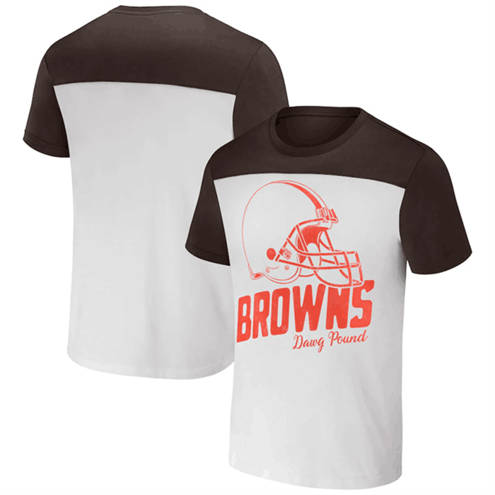 Men's Cleveland Browns Cream Brown X Darius Rucker Collection Colorblocked T-Shirt Men's Cleveland Browns Cream Brown X Darius Rucker Collection Colorblocked T-Shirt