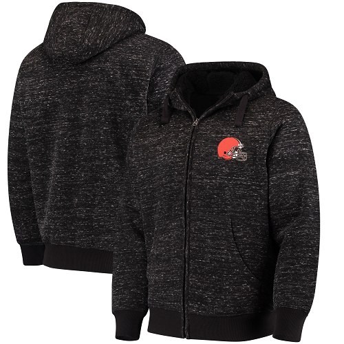 Men's Cleveland Browns G-III Sports by Carl Banks Heathered Black Discovery Sherpa Full-Zip Jacket Men's Cleveland Browns G-III Sports by Carl Banks Heathered Black Discovery Sherpa Full-Zip Jacket