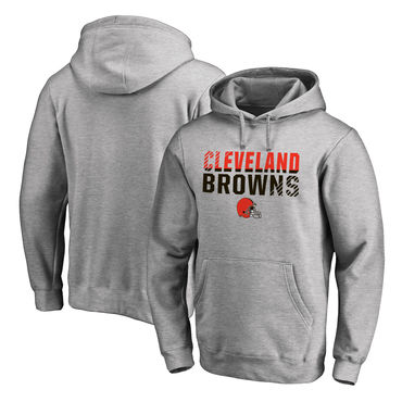 Men's Cleveland Browns NFL Pro Line By Fanatics Branded Ash Iconic Collection Fade Out Pullover Hoodie