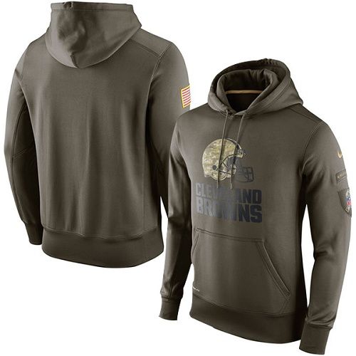 Men's Cleveland Browns Nike Olive Salute To Service KO Performance Hoodie Men's Cleveland Browns Nike Olive Salute To Service KO Performance Hoodie